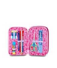 SJGANG FLYUNICORN GIRL Trousse &agrave; crayons 3 zips compl&egrave;te avec kit scolaire fuxiafluo - &Eacute;tuis et Accessoires - 3