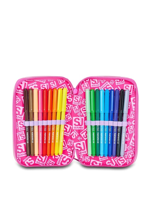 FLYUNICORN GIRL Trousse &agrave; crayons 3 zips compl&egrave;te avec kit scolaire fuxiafluo - &Eacute;tuis et Accessoires