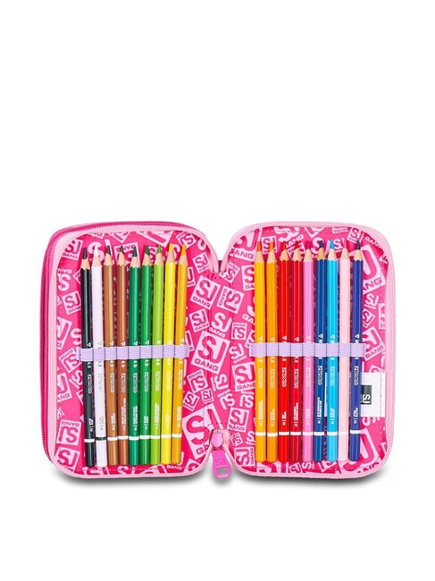 FLYUNICORN GIRL Trousse &agrave; crayons 3 zips compl&egrave;te avec kit scolaire fuxiafluo - &Eacute;tuis et Accessoires