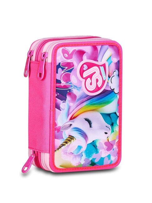 FLYUNICORN GIRL Trousse &agrave; crayons 3 zips compl&egrave;te avec kit scolaire fuxiafluo - &Eacute;tuis et Accessoires