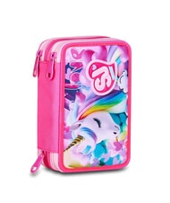 SJGANG FLYUNICORN GIRL Trousse &agrave; crayons 3 zips compl&egrave;te avec kit scolaire fuxiafluo - &Eacute;tuis et Accessoires - 6