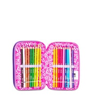 SJGANG TINYPATCH GIRL Trousse &agrave; crayons 3 zips compl&egrave;te avec kit scolaire FOR&Ecirc;T RAY&Eacute;E NOIRE - &Eacute;tuis et Accessoires - 5