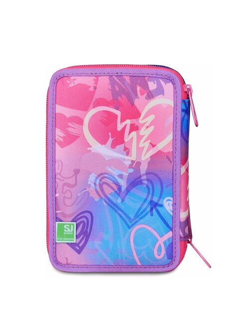 TINYPATCH GIRL Trousse &agrave; crayons 3 zips compl&egrave;te avec kit scolaire FOR&Ecirc;T RAY&Eacute;E NOIRE - &Eacute;tuis et Accessoires