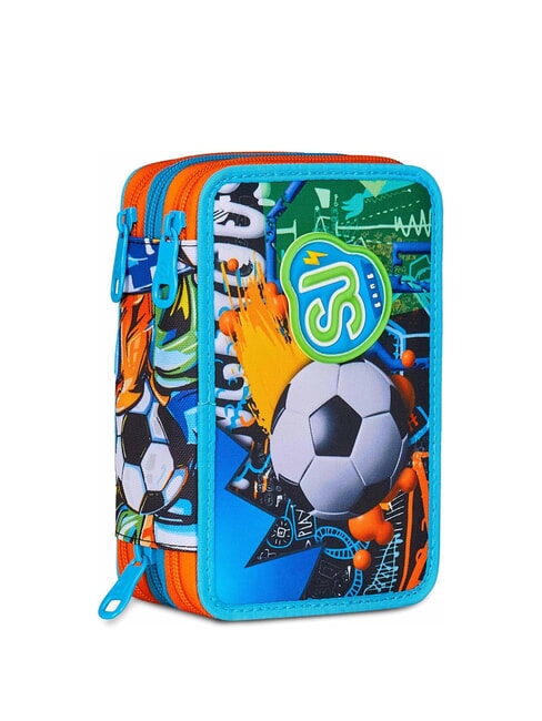 TINYPATCH BOY Trousse &agrave; crayons 3 zips compl&egrave;te avec kit scolaire turquoise vif - &Eacute;tuis et Accessoires