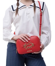LOVE MOSCHINO CURSIVE LOGO Mini sac à bandoulière ROUGE - Sacs pour Femme - 5