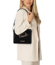 LOVE MOSCHINO CURSIVE LOGO Sac à bandoulière avec bandoulière Noir - Sacs pour Femme - 6