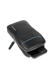 PIQUADRO CAMPIONARIO - BLUE SQUARE Pochette en cuir pour t&eacute;l&eacute;phone portable Noir - &Eacute;tui pour tablette & Organiseur - 4
