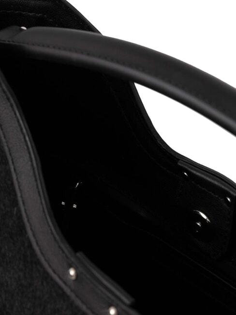 AURORA Sac &agrave; main effet peau de poney Noir - Sacs pour Femme