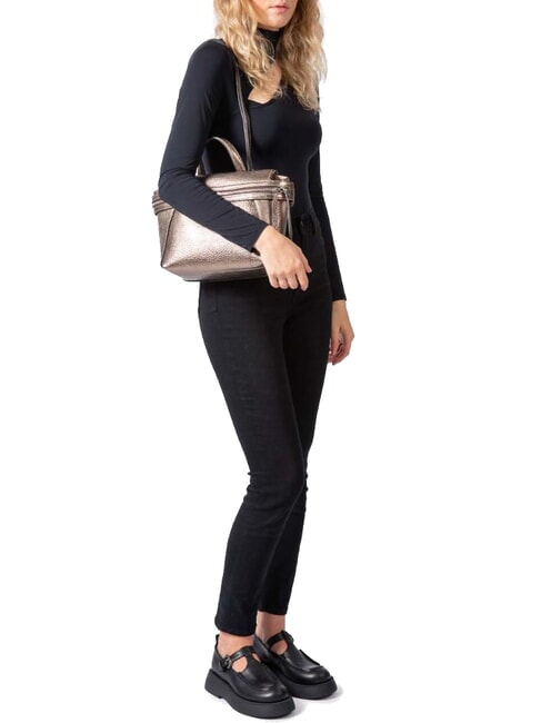 GILDA Sac en cuir double fonction étain - Sacs pour Femme