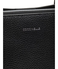 COCCINELLE SWAP Sac fourre-tout en cuir martelé Noir - Sacs pour Femme - 5