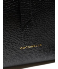 COCCINELLE ALBA Sac fourre-tout en cuir martelé Noir - Sacs pour Femme - 6