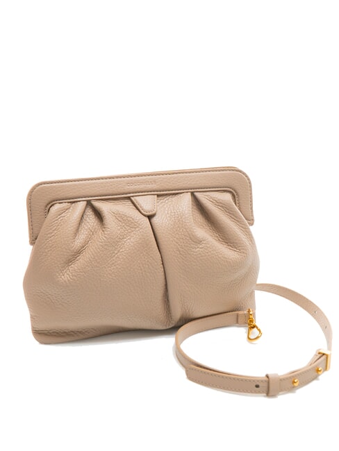 DILETTA SOFT Pochette en cuir martelé rose poudré - Sacs pour Femme