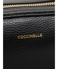 COCCINELLE ALPHA Sacoche pour appareil photo en cuir martel&eacute; Noir - Sacs pour Femme - 3