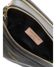 COCCINELLE ALPHA Sacoche pour appareil photo en cuir martel&eacute; Noir - Sacs pour Femme - 5