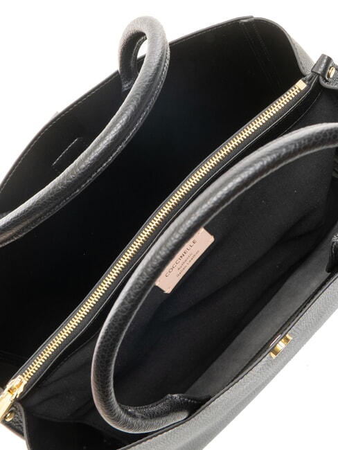 ALBA Sac bandoulière en cuir martelé Noir - Sacs pour Femme