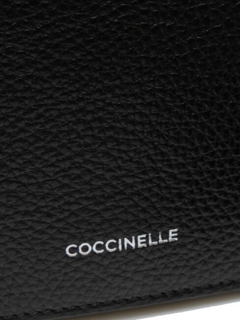 ARIES Sac bandoulière en cuir martelé Noir - Sacs pour Femme