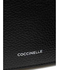 COCCINELLE ARIES Sac bandoulière en cuir martelé Noir - Sacs pour Femme - 5