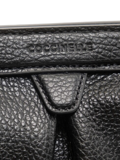 DILETTA SOFT Pochette en cuir martelé Noir - Sacs pour Femme