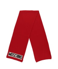 MOSCHINO LOGO Écharpe côtelée rouge - Écharpes - 4