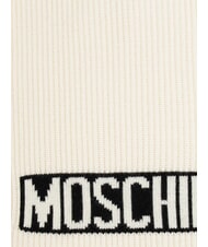 MOSCHINO LOGO Écharpe côtelée crème - Écharpes - 3