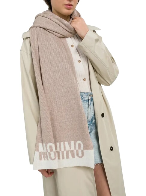 BICOLOR Écharpe avec logo beige - Écharpes