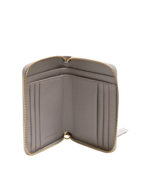 VOILE Portefeuille en cuir à fermeture éclair de taille moyenne gris clair - Portefeuilles Femme