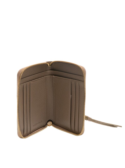 VOILE Portefeuille en cuir à fermeture éclair de taille moyenne taupe chaud - Portefeuilles Femme