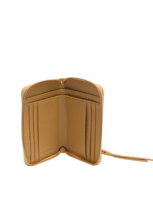 VOILE Portefeuille en cuir à fermeture éclair de taille moyenne beige frais - Portefeuilles Femme