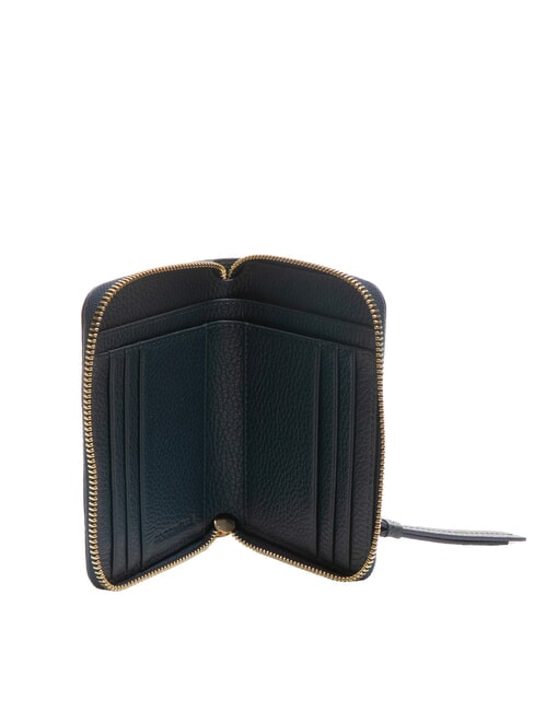 VOILE Portefeuille en cuir à fermeture éclair de taille moyenne bleu nuit - Portefeuilles Femme