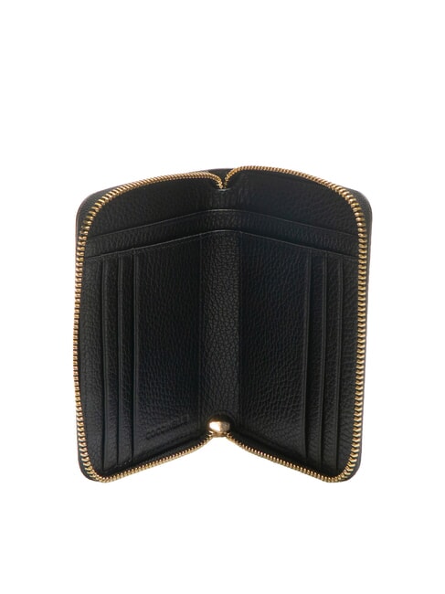 VOILE Portefeuille en cuir à fermeture éclair de taille moyenne Noir - Portefeuilles Femme