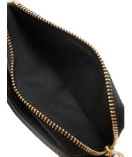 COCCINELLE VOILE Portefeuille moyen en cuir martelé Noir - Portefeuilles Femme - 4