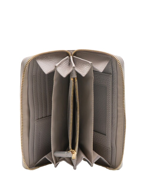 VOILE Grand portefeuille en cuir avec fermeture éclair gris clair - Portefeuilles Femme