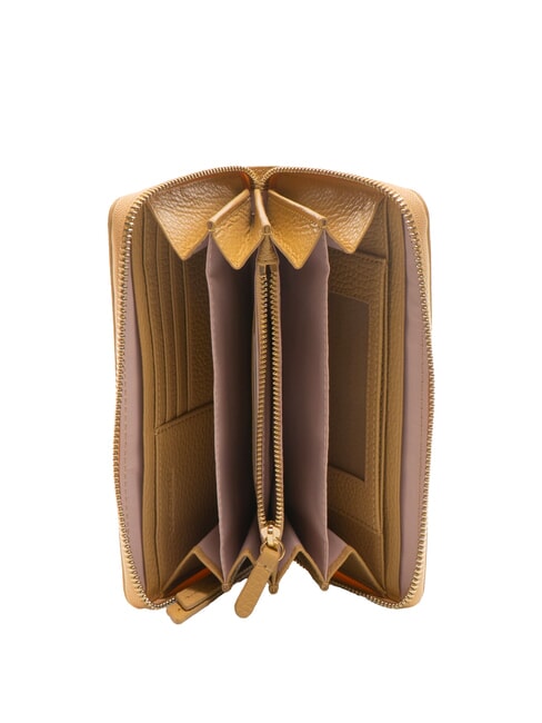 VOILE Grand portefeuille en cuir avec fermeture éclair beige frais - Portefeuilles Femme