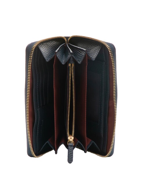 VOILE Grand portefeuille en cuir avec fermeture éclair bleu nuit - Portefeuilles Femme