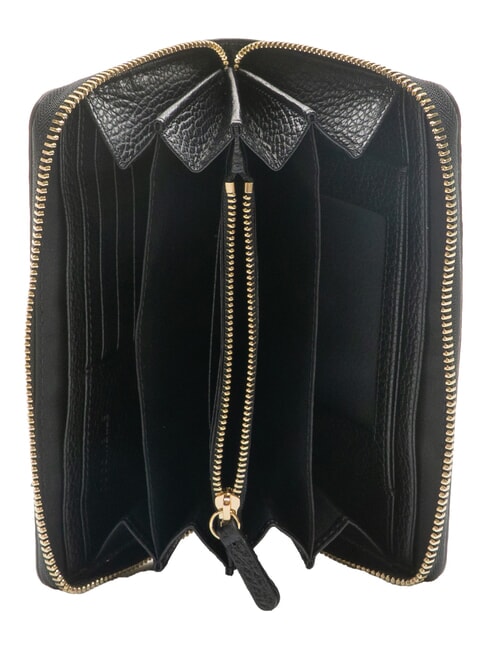 VOILE Grand portefeuille en cuir avec fermeture éclair Noir - Portefeuilles Femme