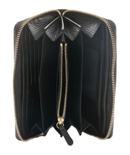 COCCINELLE VOILE Grand portefeuille en cuir avec fermeture éclair Noir - Portefeuilles Femme - 2