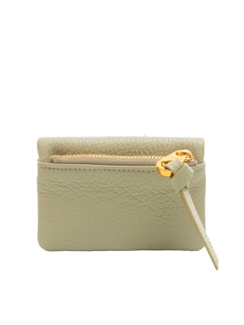 SOFTY Porte-cartes en cuir martelé vert céladon - Portefeuilles Femme