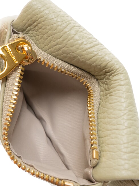 SOFTY Porte-cartes en cuir martelé vert céladon - Portefeuilles Femme