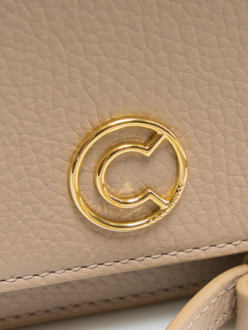 TULIP Sac bandoulière en cuir martelé rose poudré - Sacs pour Femme