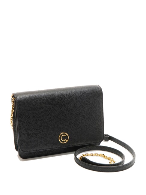 TULIP Sac bandoulière en cuir martelé Noir - Sacs pour Femme