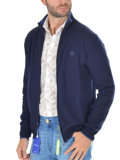 12GG Pull-over bleu marine - Pulls pour hommes