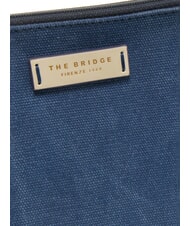 THE BRIDGE ANNA Pochette plate en toile bleu marine/blanc lait abb. or - Sacs pour Femme - 3