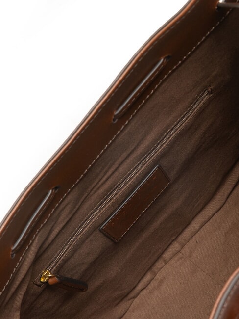 CARLOTTA Sac seau en cuir MARRON - Sacs pour Femme