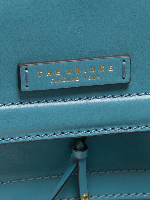 ELBA Sac en cuir avec rabat bandoulière bleu océan ykk 370 - Sacs pour Femme