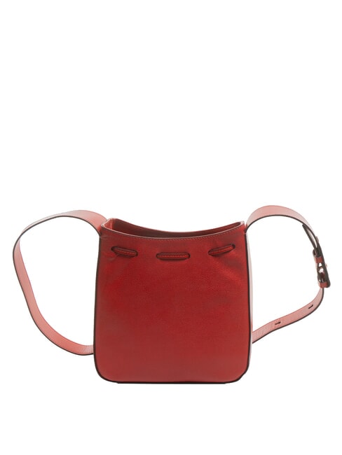 CARLOTTA Sac seau à bandoulière cerise / or - Sacs pour Femme
