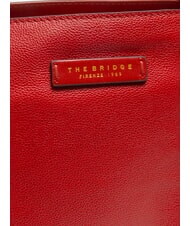 THE BRIDGE CARLOTTA Sac cabas porté épaule en cuir cerise / or - Sacs pour Femme - 3