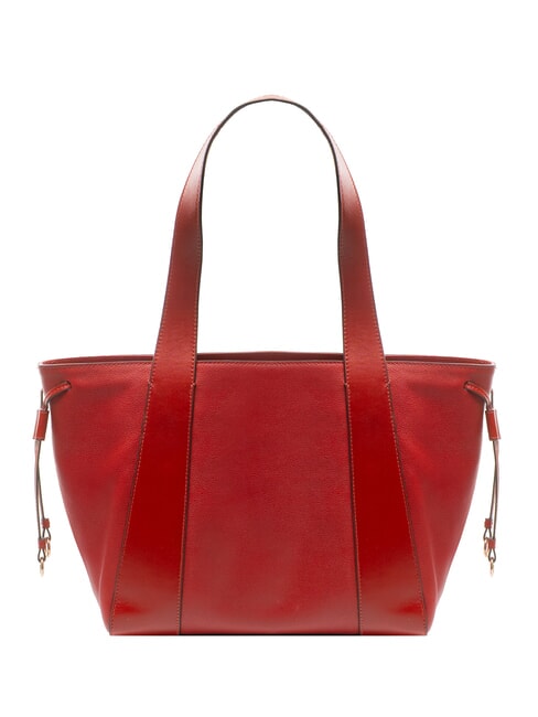 CARLOTTA Sac cabas porté épaule en cuir cerise / or - Sacs pour Femme