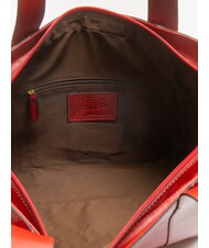 THE BRIDGE CARLOTTA Sac cabas porté épaule en cuir cerise / or - Sacs pour Femme - 5