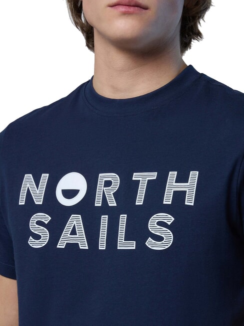 LINE PRINT T-shirt en coton avec maxi imprim&eacute; bleu marine - T-shirt