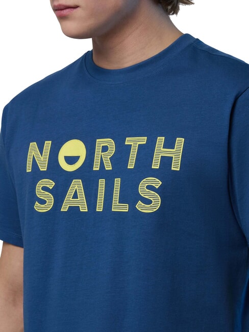 LINE PRINT T-shirt en coton avec maxi imprimé jean foncé - T-shirt